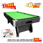 CUETIQ 7FT MDF Pool Snooker Billiard Table with Accessories Pack - Black&Green
