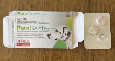 PARAGARD ALLWORMER TABLETS FOR LARGE DOGS per 20kg Body weight : 1.5 Tablets