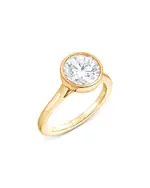 Bloomingdale's Fine Collection Certified Lab Grown Diamond Bezel Engagement Ring in 18K Yellow Gold, 2.0 tcw