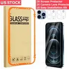 4X Tempered Glass Screen Protector For iPhone 14 13 12 Pro Max Camera Lens Cover