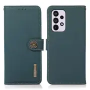 Khazneh Shockproof Textured Cover Genuine Leather+tpu Wallet Stand Phone Case With Anti-theft Swiping Design For Samsung Galaxy A33 5g