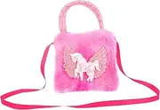 SOPOTUTU Unicorn Plush Shoulder Bag for Little Girls Multi-Functional Crossbody Handbag and Coin Purse Ideal for School Travel and Everyday Use
