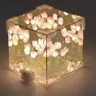 Tulip Cube Night Light Tulip Cube Mirror Lamp DIY 20 Flower For Friends For
