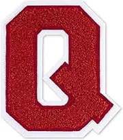 VGROSIA Chenille Letter Patches, 4.5inch Large Chenille Iron On Patch Alphabet Patches for Varsity/Jacket/Hoodie/Hats (Red,Q)