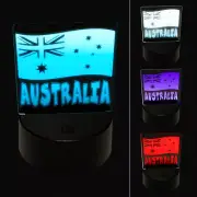 Australia with Waving Flag Cute 3D Illusion LED Night Light Sign Lamp