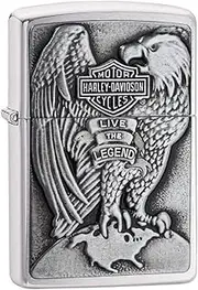 Zippo Harley-Davidson Full Faced Eagle Emblem Pocket Lighter