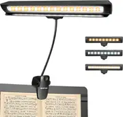 Rechargeable Book Light Clip On Music Stand 19 LED Reading Lamp 3 Brightness Settings 3 Color Options