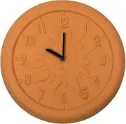 Poolmaster Terra Cotta Indoor and Outdoor Silent Wall Clock with Quartz Movement, 12-Inch