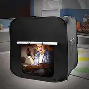 FwQoFvk Portable Kids Sensory Tent With Storage Bag - Lightweight Pop Up Calming Hideout Home Corner for Kids - Black