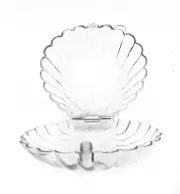 12 Medium Plastic Shell Candy Boxes favors CLEAR