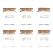 Kilner Universal Storage Jar with Acacia Lid 850ml Set of 6