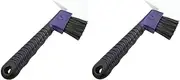 Hoof Pick Brush with Rubber Handle - 2 Pack (Purple 2 Pack)