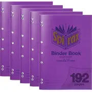 Spirax P128 Binder Notebook 8mm Ruled Lines 192 Page A4 (Purple) [5 Pack]