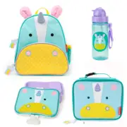 Skip Hop Zoo Backpack + Lunch Bag + Lunch Box + Drink Bottle 4pc Set - Unicorn