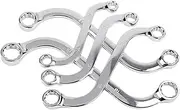 [Generic] S-Shaped Ring Spanner Set - 5-Piece Metric S-Style Wrench Set | Mirror Polished Offset Wrench Set with Clear Scale, Rust-Resistant Wrench for Electricity, Au