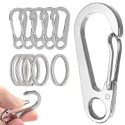 5 Pieces Carabiner Mini Carabiner Snap Hook SUS420J2 Stainless Steel Lightw 534