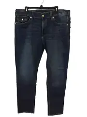 True Religion New! Geno Jeans Men 40W 32L Blue Relaxed Slim Fit Flap Pockets NWT