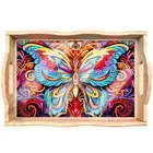 Diamond Painting Nesting Food Trays with Handle Coffee Table Tray (Butterfly) Ho
