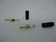 2Pcs Pack Mono 3.5mm DIY Wire Cable Tip Gold-Plated Plug Adapter Terminal Tip A+