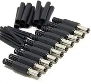 Ancable Replacement 10-Pack 5.5x2.5mm DC Male Plug Power Supply Ends Solder Type DIY DC Barrel Connector with Shrinkle Tube