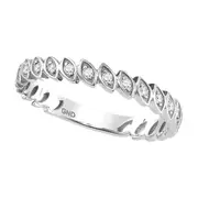 14k White Gold Round Diamond Marquise Stackable Band Ring 1/10 Ctw