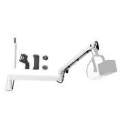 Low Profile Mic Arm Microphone Boom Arm Professional Adjustable with 15cm white