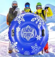 Snow Tube, 47 Inches Inflatable Snow Sleds for Kids and Adult Thick Heavy Winter