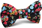 [OTAA] Amaryllis Black Liberty Floral Kids Bow Tie Black 100% Cotton Amaryllis Black Liberty Floral Kids Bow Tie