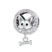 925 Sterling Silver Corgi Puppy Bracelet Beads