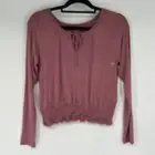NWT American Eagle Soft Sexy Top Women's Sz S Mauve Pink Knit Long Sleeve