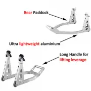 New Aluminium Motorcycle Paddock Stand Pair Front & Rear