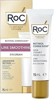 RoC Retinol Correxion Line Smoothing Eye Cream, Reduces Puffiness & Dark Circles, Anti Wrinkle & Anti Aging Treatment for the Delicate Eye Area - 15ml