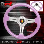 350mm Hello Kitty Pink Trim 6 Bolt Hole Light Weight Steering Wheel + Elder Leaf (for: Daihatsu)