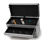 Groomer Barber Stylist Aluminum Traveling Three Tier Drawer Tool Storage Case