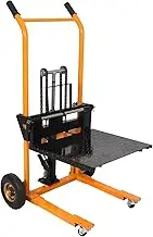 Car End Pipes 440 Lbs Capacity 35.4" Lifting Height, Manual Winch Pallet Jack Truck Dolly with Swivel Casters and LIF Home Hand Truck