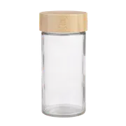 Appetito Glass Round Spice Jar with Bamboo Lid