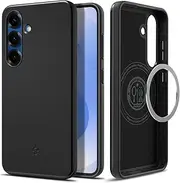 SPIGEN Thin Fit MagFit for Samsung Galaxy S25 Case, Compatible with Qi2 Ready MagSafe Magnetic Ring, Air Cushion Bumper Technology Exact Fit Hybrid PC & TPU Structure Raised Edge Cover - Black