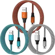 3 Pack 3FT iPhone Charger, Apple MFi Certified iPhone Charger Fast Charging USB to Lightning Cable Nylon Braided iPhone Charger Cord for iPhone 14 13 12 11 Pro Max Xr Xs 8 and More