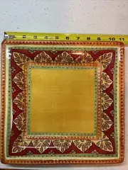 Tabletops Unlimited Espana Tangier Square Dinner Plate 10 3/4" Red Yellow