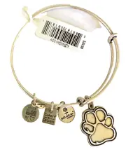 NWT Alex and Ani Paw Prints of Love Charm Bangle Silver Retail $28