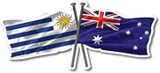 Uruguay & Aussie Flags Sticker 180mm Quality Water & Fade Proof Vinyl