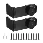 2Pcs Combination Rotary Hasp Locks Security Door Latch 3 Digit Password Black