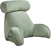 Reading Pillow, Backrest Pillow,back Rest Pillow For Sitting In Bed,large Adult Backrest With Arms,side Pockets, Detachable Neck Roll For Reading/w...