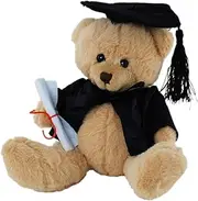 Elka Australia 2600-GRAD Graduation Teddy Bear Soft Plush Toy, Brown, 14 Centimeters