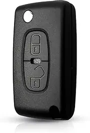 FLJKCT Key Shell 2 Button Flip Folding Remote Car Key Cover Case Uncut Blade,for Citroen C-Crosser C4 Aircross,for Peugeot 4008