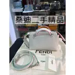 FENDI MINI BY THE WAY 小型牛皮手提肩背包 白色 / 彩色水晶