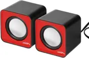 AC870 Compact Stereo Speakers 2.0 PC 2X3 Watt RMS Red