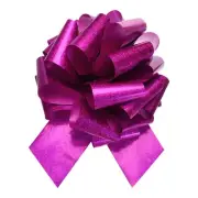 12 Inch Giant Large Pull Bow Big Glitter Metallic Car Bows Ribbon, Plum Purple