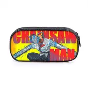o696 chainsaw man Polyester double pen case Vertical square large capacity stationery case fgy696