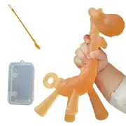 Silicone Giraffe Shape Baby Teething Teether Chew Toy BPA Free with Box Strap